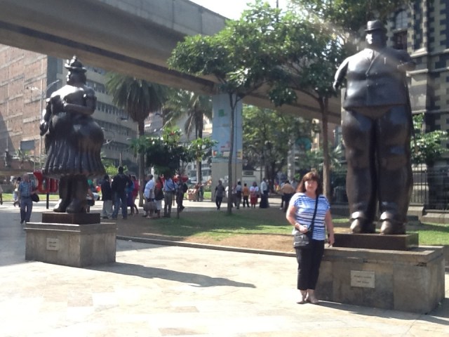 Downtown Medellin and Botero's bronze work
