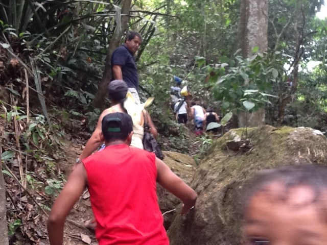 Hiking up to the waterfall at Minca
