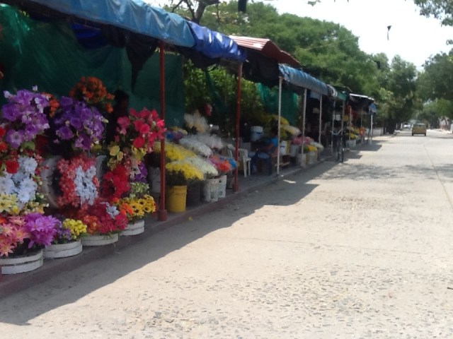 Flower shop across the street from the huge cemetery/crematorium