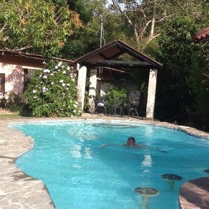 Jim having his 'before cocktail' swim in El Valle
