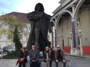 Poet Preseren has quite the presence and adored throughout Slovenia