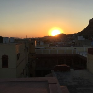 Sun setting over Jodhpur